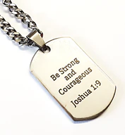 Joshua Custom Engraved Men's Dog Tag Chain, Stainless Steel - Image 3