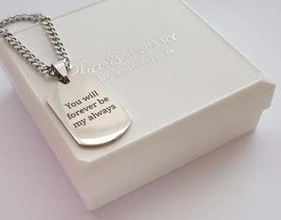 Joshua Custom Engraved Men's Dog Tag Chain, Stainless Steel - Image 4