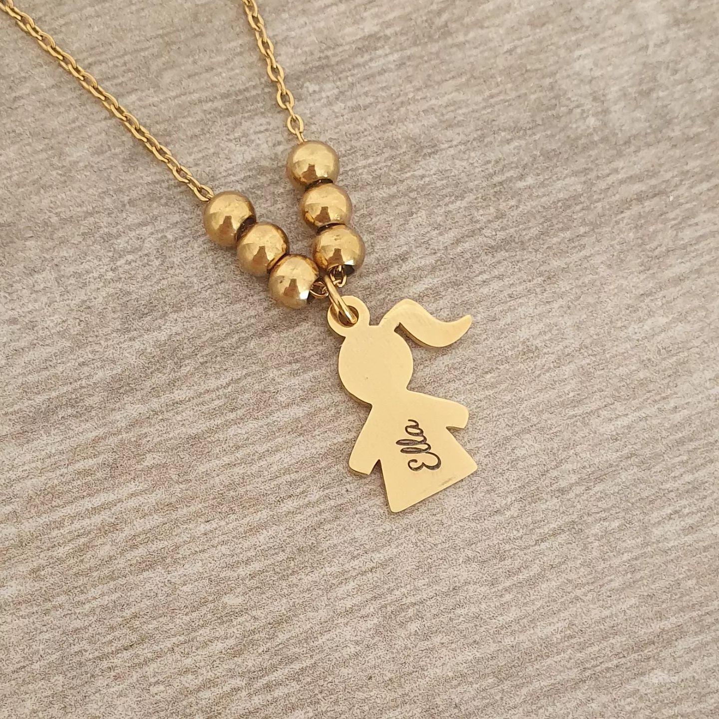 Ella Personalized Children Tag Necklace, Gold Stainless Steel (READY IN 3 DAYS!) - Image 3