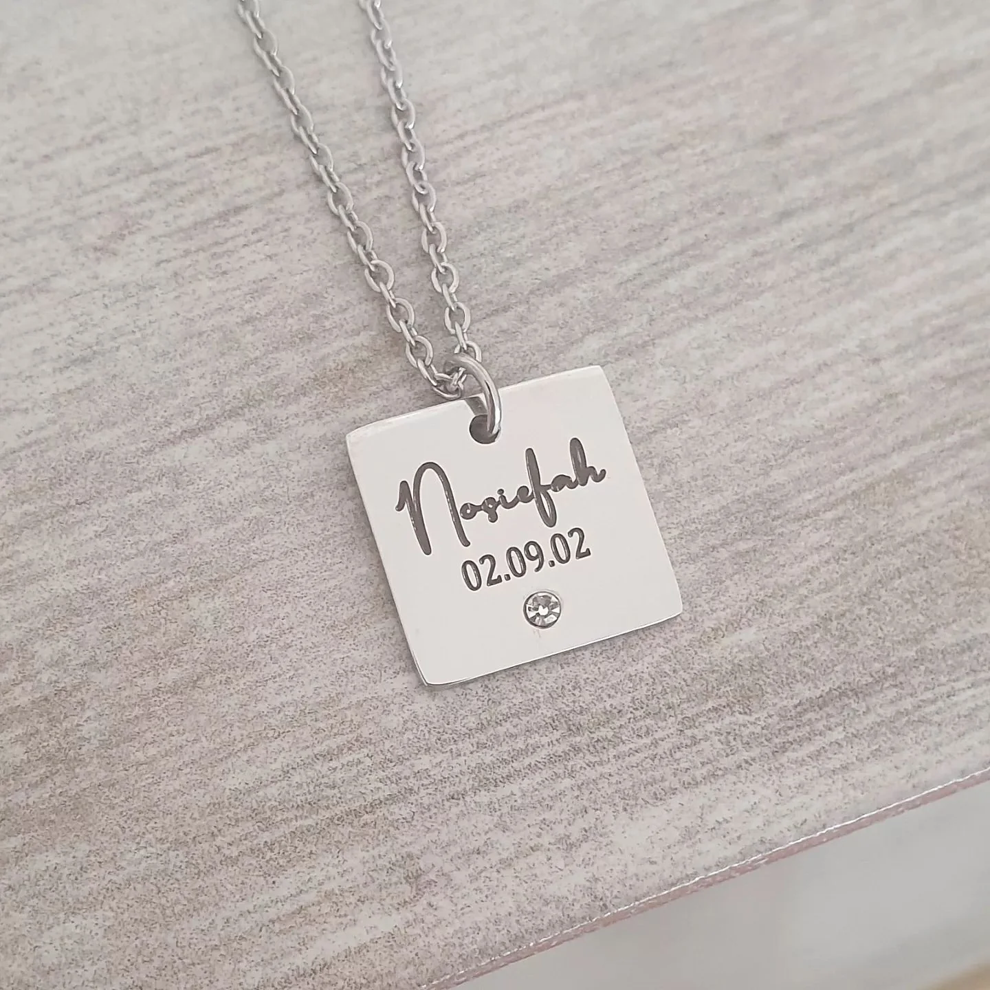 Stella Personalized Necklace, Stainless Steel, Size: 15mm on 45cm chain (READY IN 3 DAYS!) - Image 3