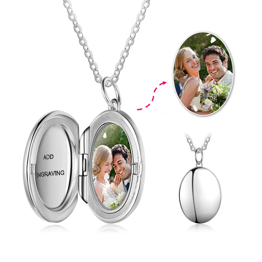CAS101933 - 925 Sterling Silver Personalized Photo Locket Necklace - Image 5