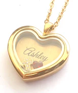 FL19 - Personalized Name Floating Locket Necklace, in silver or gold with any 2 floating pieces - Image 3