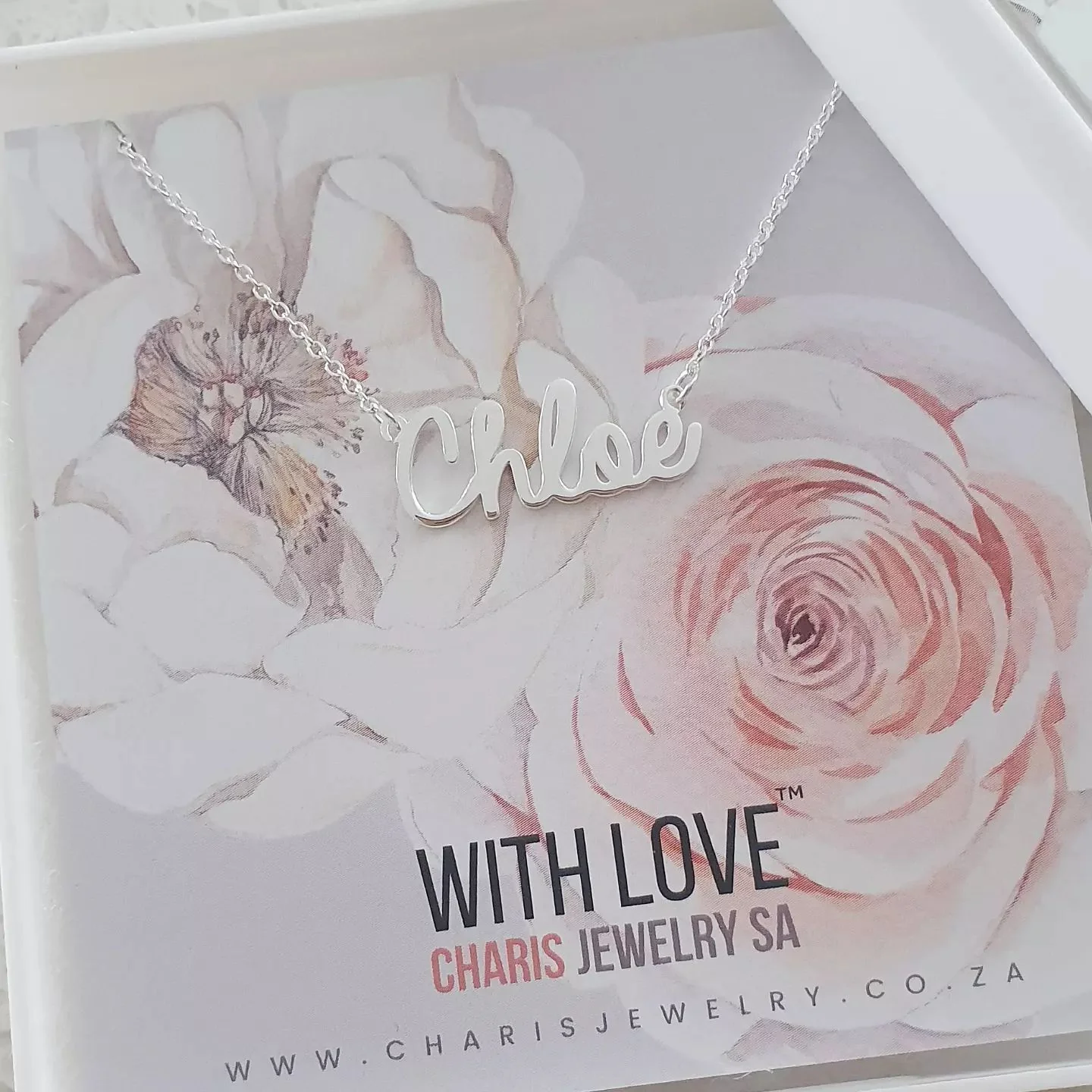 CNE111455 - Sterling Silver Personalized Custom Cursive Name Necklace on Rollo Chain - Image 4